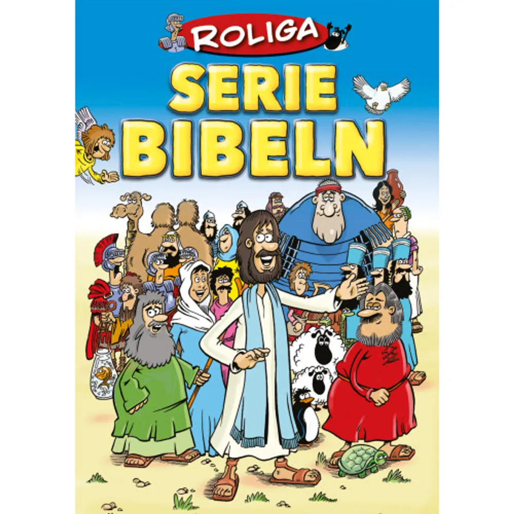 Möt Röjar-Mose, Lurige Laban, Bossen Josua, Superprofeten Elia och Grabbarna Grus i denna tecknade seriebok med över 60 bibelberättelser. Från herdepojkar till kungar häng med på de stora hjältarnas äventyr, gå på wrestlingmatch, upplev mirakel, träffa drömmare och gläd dig åt Jesu födelse och uppståndelse. Håll utkik efter Josefs spannmålsbutik, Sauls pajer, eldsflammande vrålåk och uthyrning av begagnade kameler.Den lättlästa texten i serieformat får unga läsare att vilja lära sig mer om Bibeln. Varje berättelse är återberättad med värme och en stor portion humor! Roliga Seriebibeln är skapad av några av de bästa serieskaparna i världen. De inspirerades av sin kärlek till tecknade serier och sin önskan att sprida Bibelns budskap till den nya generationens unga läsare. Skaparteamet består av Ed Chatelier (Edge Group), Mychailo Kazybrid (Fåret Shaun, Wallace och Gromit), Jeff Anderson (Transformers), Bambos Georgiou (Marvel, DC Comics) och Jesus Barony (Aces Weekly).     Format Häftad   Omfång 112 sidor   Språk Svenska   Förlag Bornelings Förlag   Utgivningsdatum 2019-10-07   ISBN 9789173172646  . Böcker.