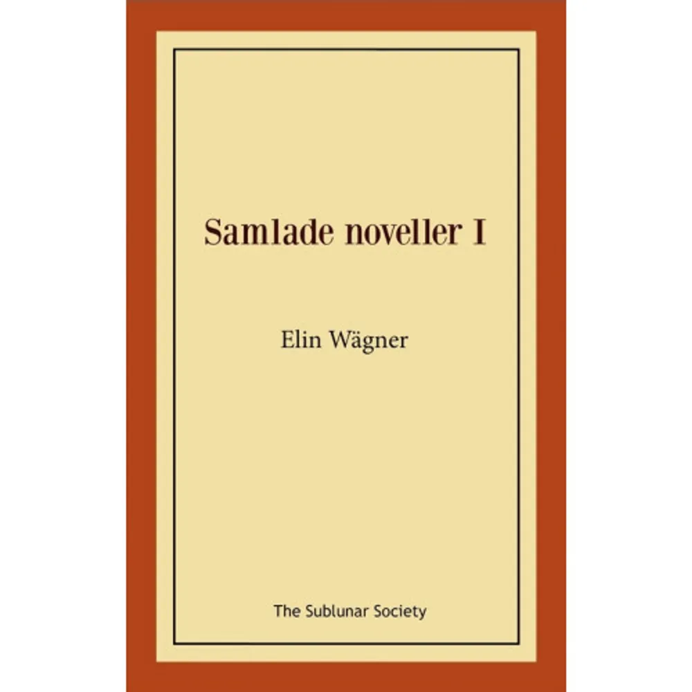 Elin Wägner (1882-1949) brukar räknas till de så kallade Tiotalisterna, med sitt samhällsfokuserade författarskap. Wägner var även verksam som journalist. Till hennes mest kända och uppskattade skönlitterära verk hör bl.a Norrtullsligan och Pennskaftet, men hon har även gått till historien för sitt engagemang för kvinnlig rösträtt, för Fredsrörelsen och för att hon var med och grundade Rädda Barnen 1919. Wägner blev 1937 ledamot av Samfundet De Nio. 1944 blev hon ledamot av Svenska Akademien. Wägners novellkonst har nu samlats i två volymer. Samlade noveller I innehåller de historier som ursprungligen ingick i novellsamlingarna Mannen och körsbären med flera berättelser (1914) och Nyckelknippan (1921), samt de noveller i urvalssamlingen Spinnerskan (1948) som ej förekommer i någon av hennes övriga novellsamlingar. Samlade noveller II innehåller de berättelser som ursprungligen ingick i novellsamlingarna Den odödliga gärningen (1928) och Från det jordiska museet (1907). Genom Wägners noveller får vi uppleva hennes berättarglädje, samhällsanalys och spetsfundiga humor.    Format Häftad   Omfång 458 sidor   Språk Svenska   Förlag The Sublunar Society   Utgivningsdatum 2020-04-25   ISBN 9789188999740  . Böcker.