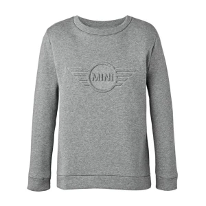 Grå sweatshirt från Mini - Säljer en grå sweatshirt från Mini i bra skick. Den har ett diskret logotypmönster på framsidan. Tröjan är långärmad och gjord i mjukt material, perfekt för både höst och vår. Passar till vardags och är superbekväm!