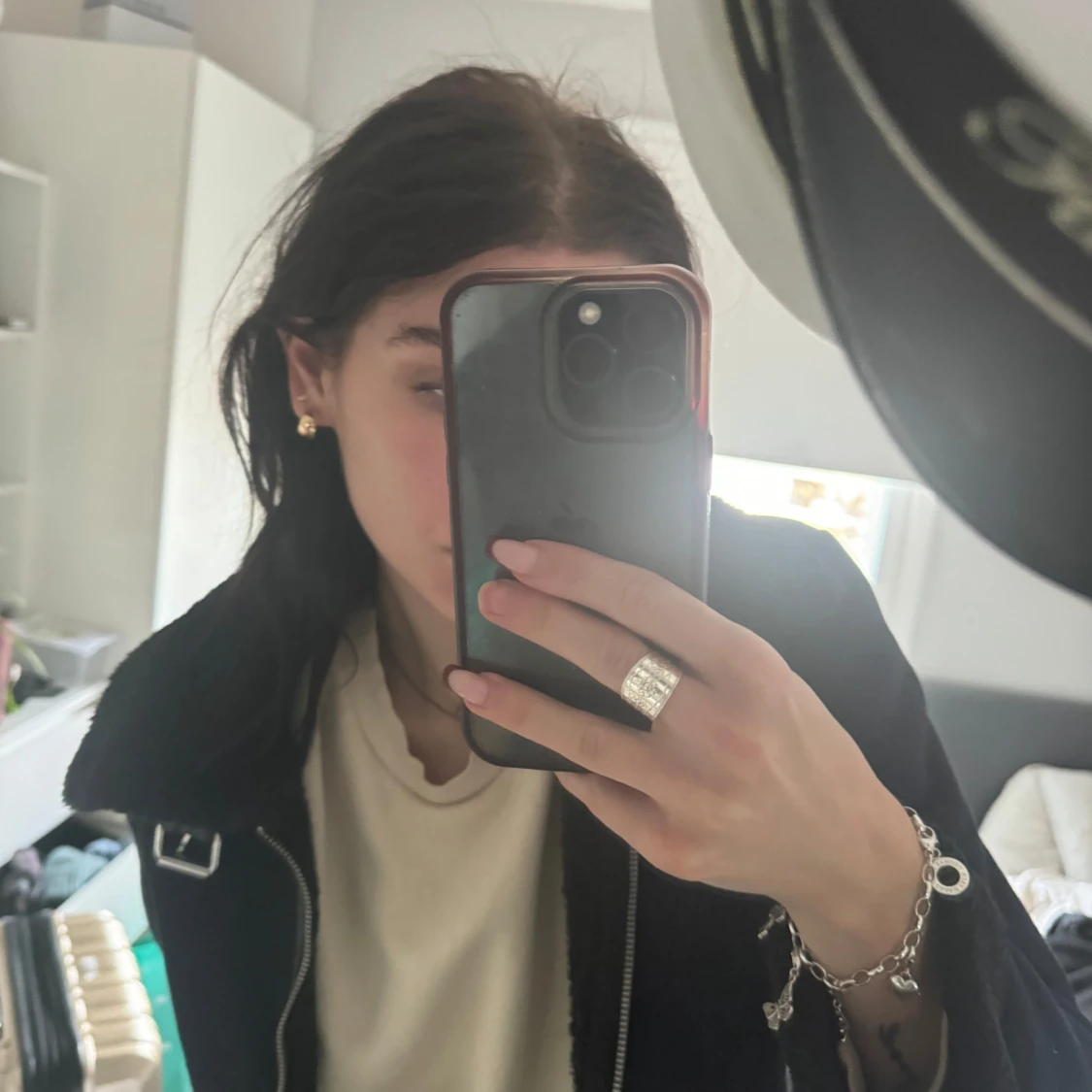 Svart jacka med teddyfoder från Primark - 91