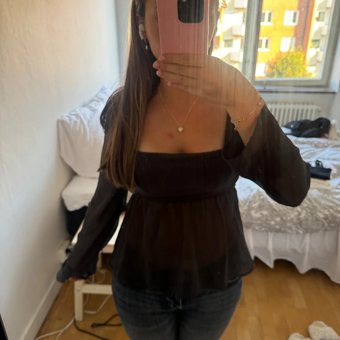 Grå transparent blus från Bik bok - 91