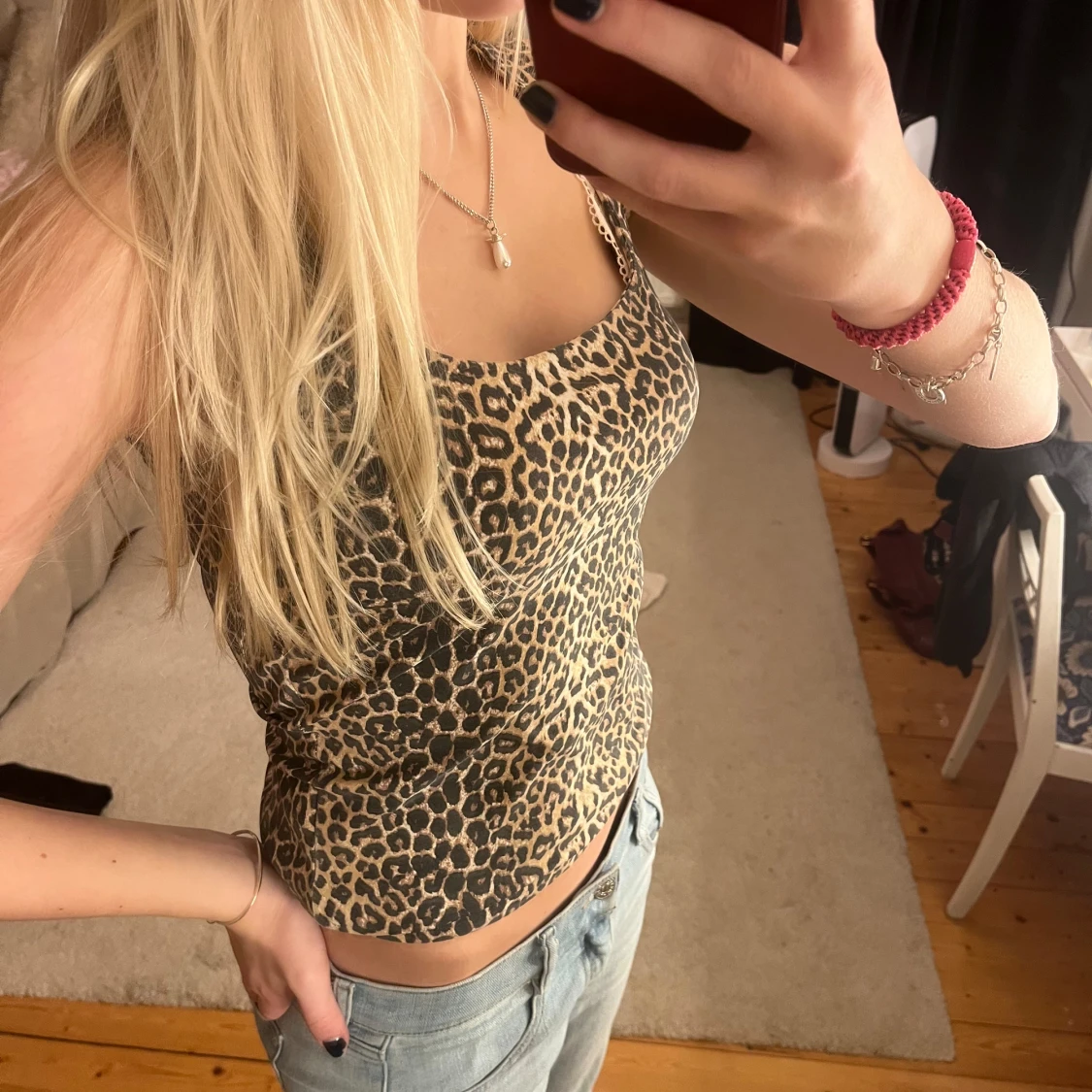 Leopardmönstrad linne - 91