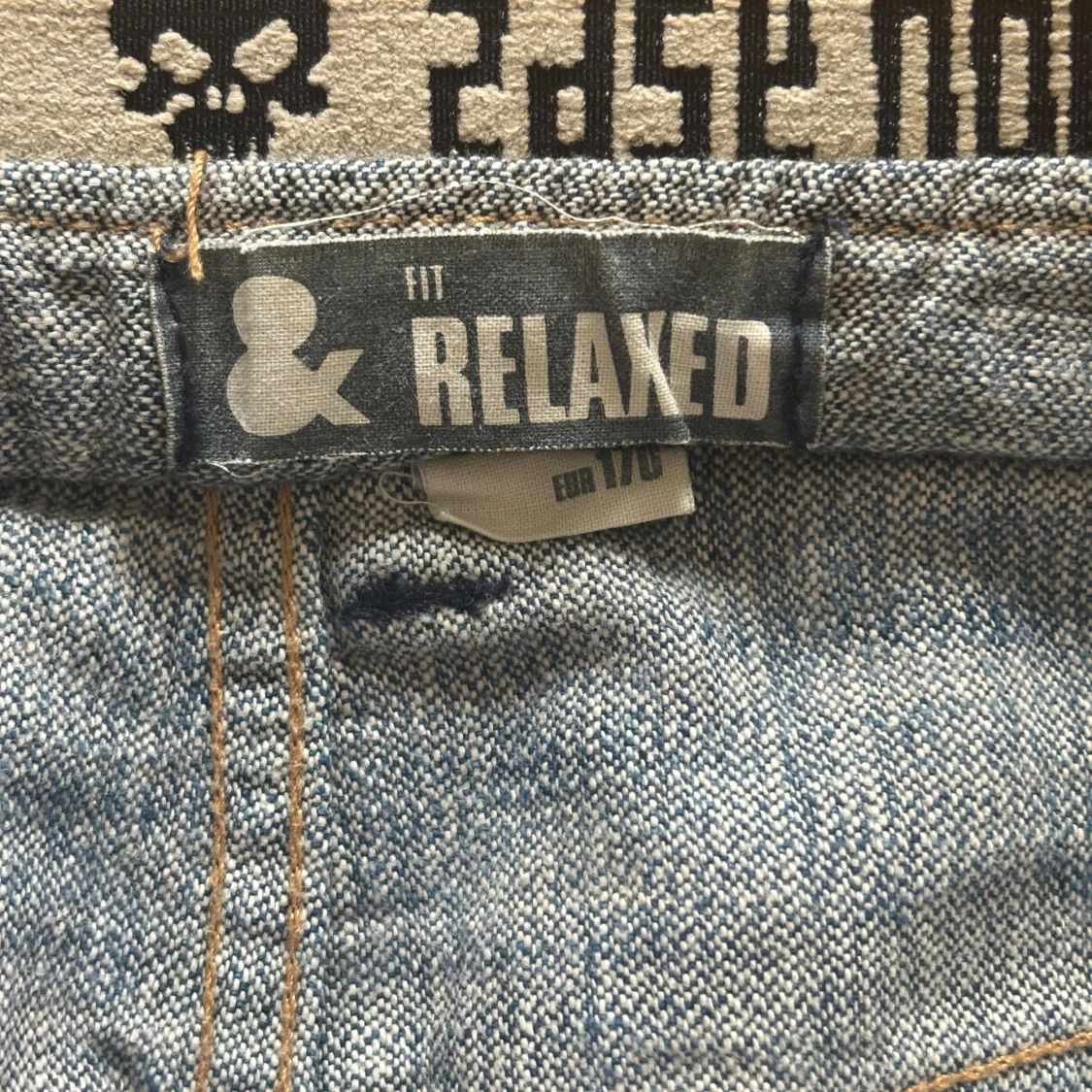 H&M Relaxed blå jeans med tryck - 92