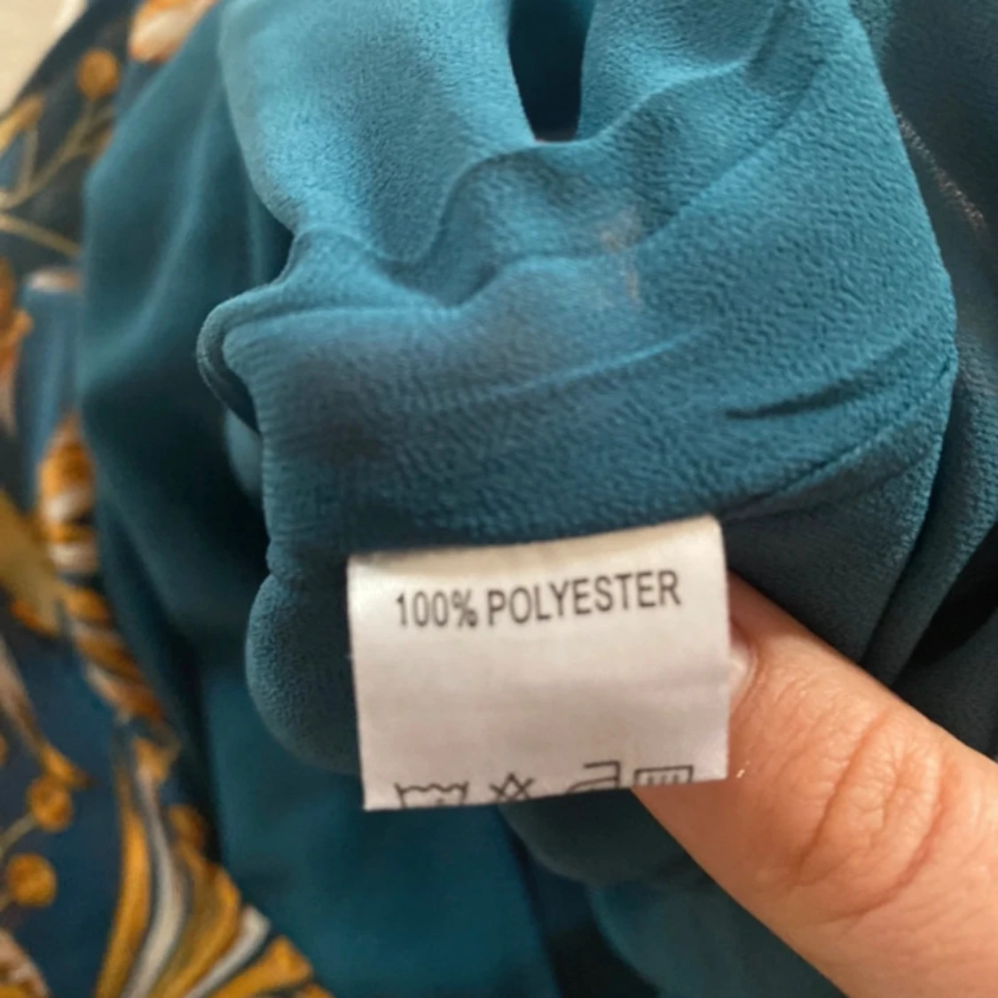 Orange blått mönstrat linne - 92