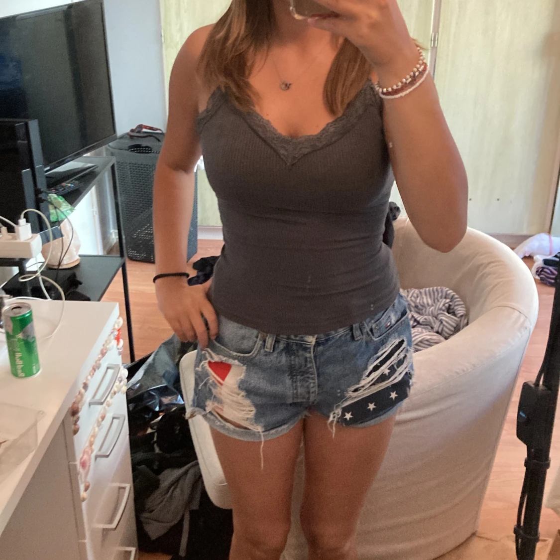 Mörkgrå Spetstopp - 90