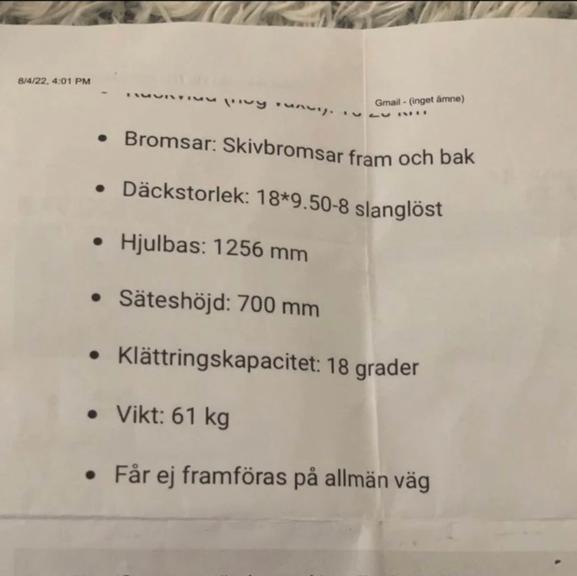 Svart elskoter med 1000W motor - 93