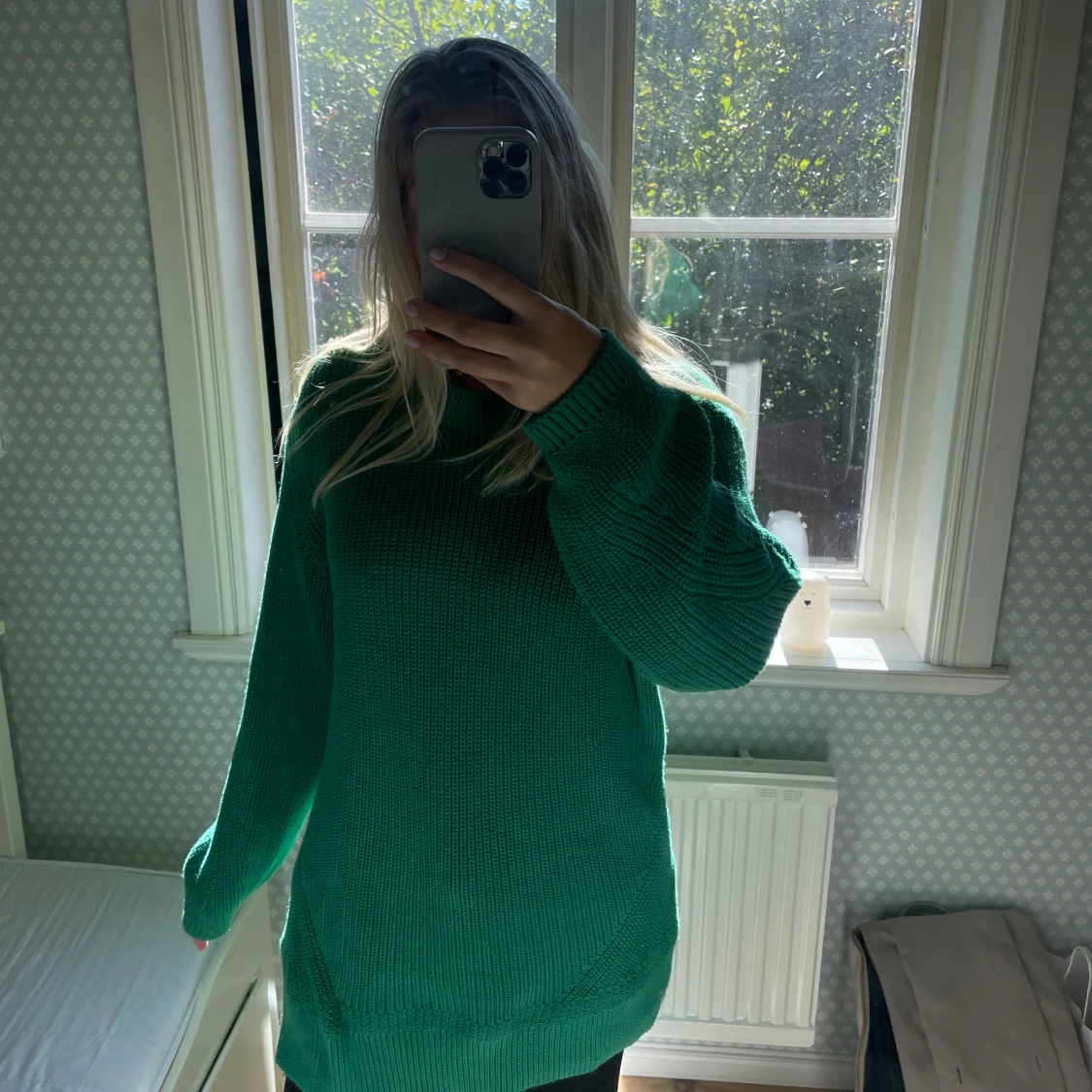 Grön stickad tröja  - 93