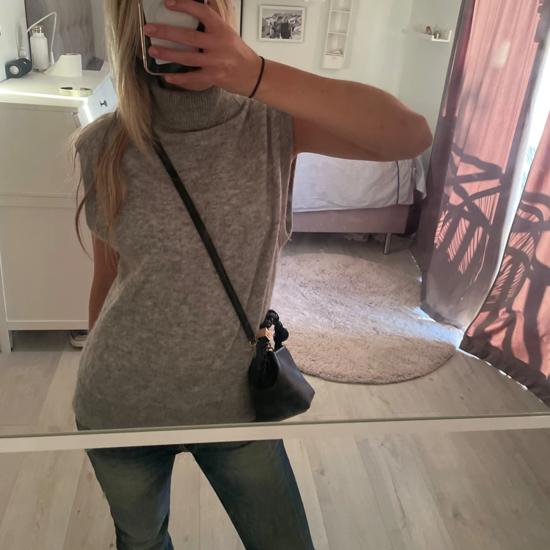 Stickad polo väst - 90