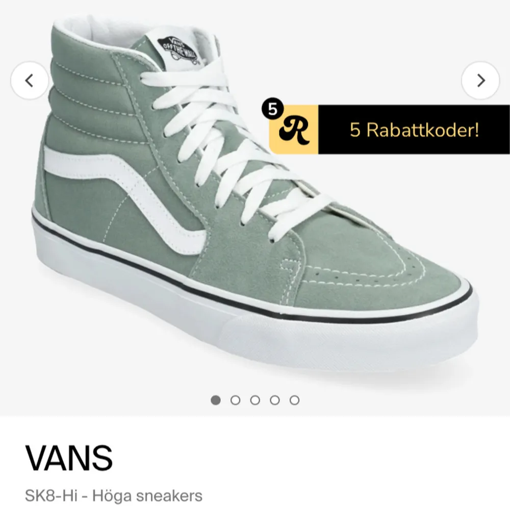 INTRESSEKOLL!!! Gröna sjukt snygga Vans💕🔥❣️😇 Så perfekta nu i höst!!! Har använts en del men skicket är fortfarande bra😍 Skriv för fler bilder. Skor.