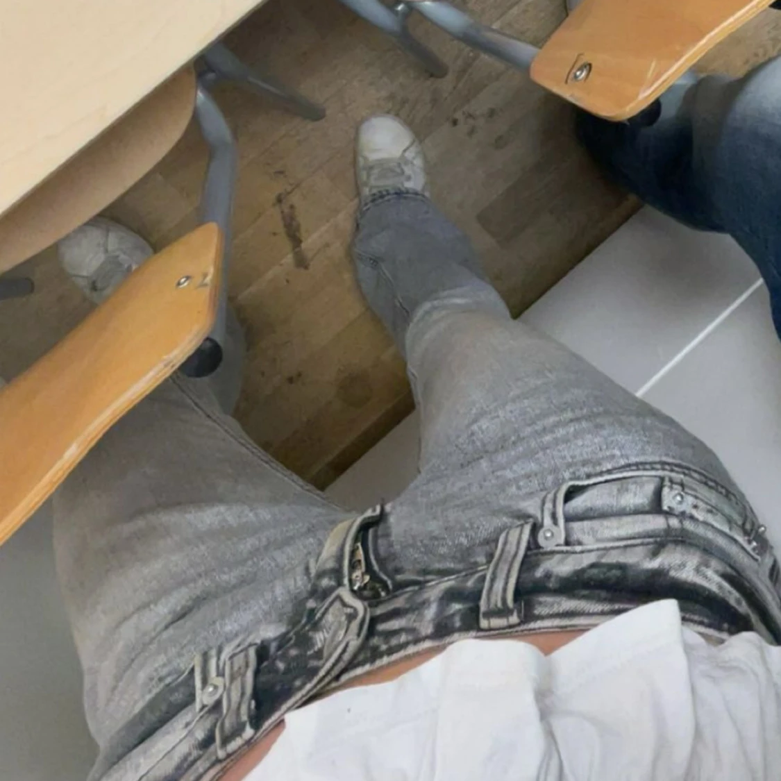 Grå bootcut jeans - 90