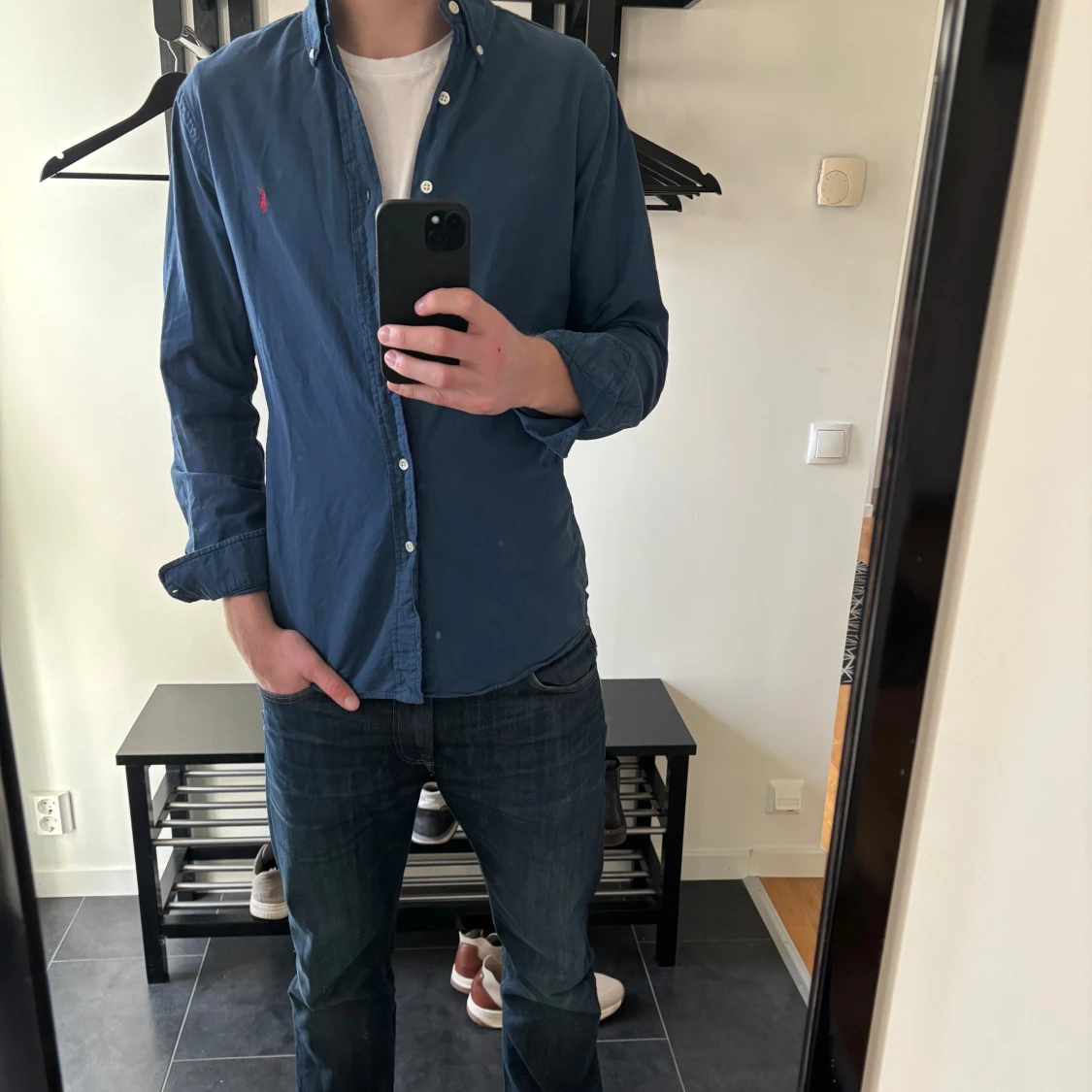 Marinblå Ralph lauren skjorta