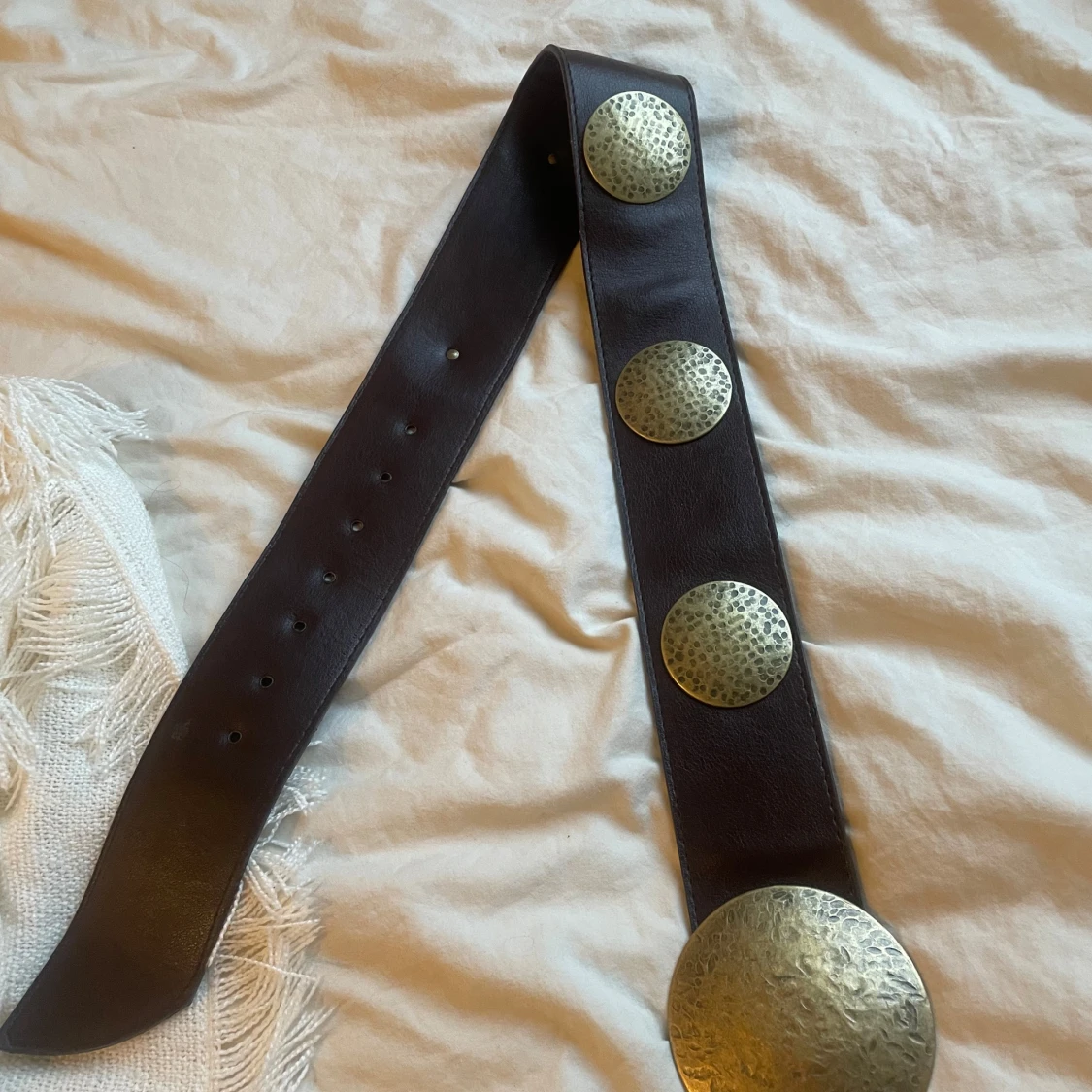 vintage bälte läder - 90