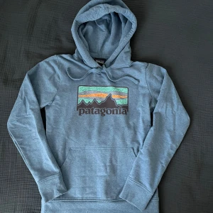 Hoodie/huvtröja från Patagonia  - Blå hoodie/huvtröja från Patagonia i toppenskick. Använd ett mycket fåtal gånger. Storlek XS, men passar även S.  Kommer från ett djur- och rökfritt hem.