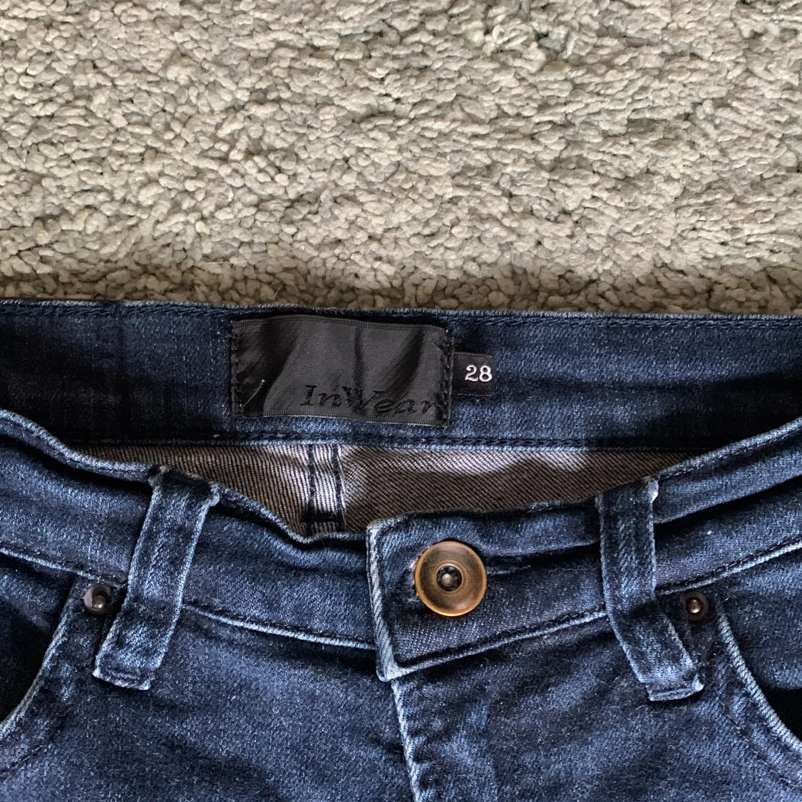 Mörkblå bootcut jeans - 1