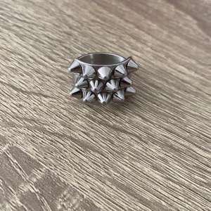 Silvrig ring med nitar från Edblad  - Cool ring i silver med flera nitar. Perfekt för att ge din outfit en tuffare look. Passar bra till både vardag och speciella tillfällen.