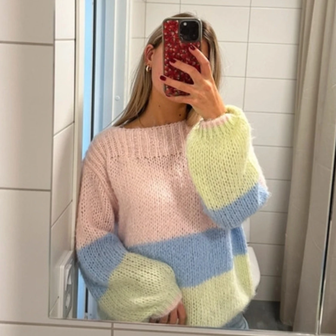 Randig stickad tröja  - 93
