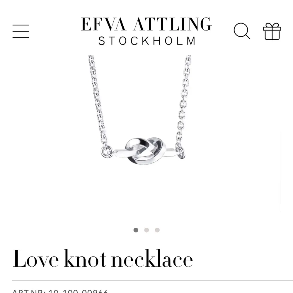 Elegant Love knot halsband i silver från Efva Attling. Använd några gånger. Säljer då jag bara använder guld nu, så den kommer ej till någon användning! Köpt för 1500kr! Skriv privat för egna bilder . Asusteet.