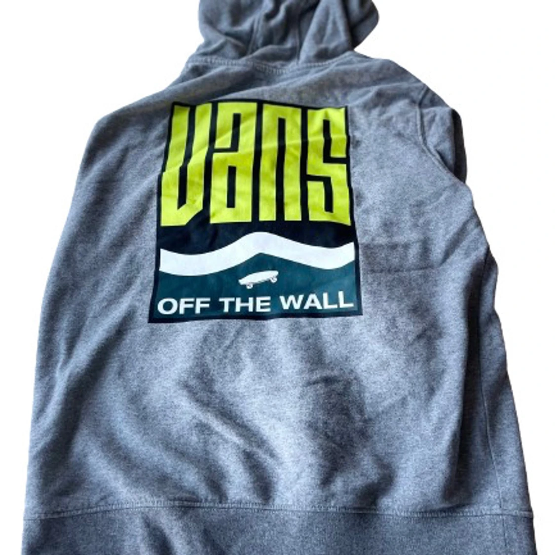 Grå vans hoodie med stort tryck på baksidan - 90