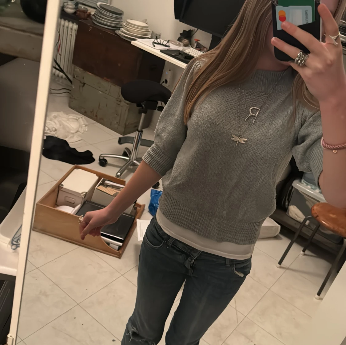 Stickad tröja med puffärm från JDY