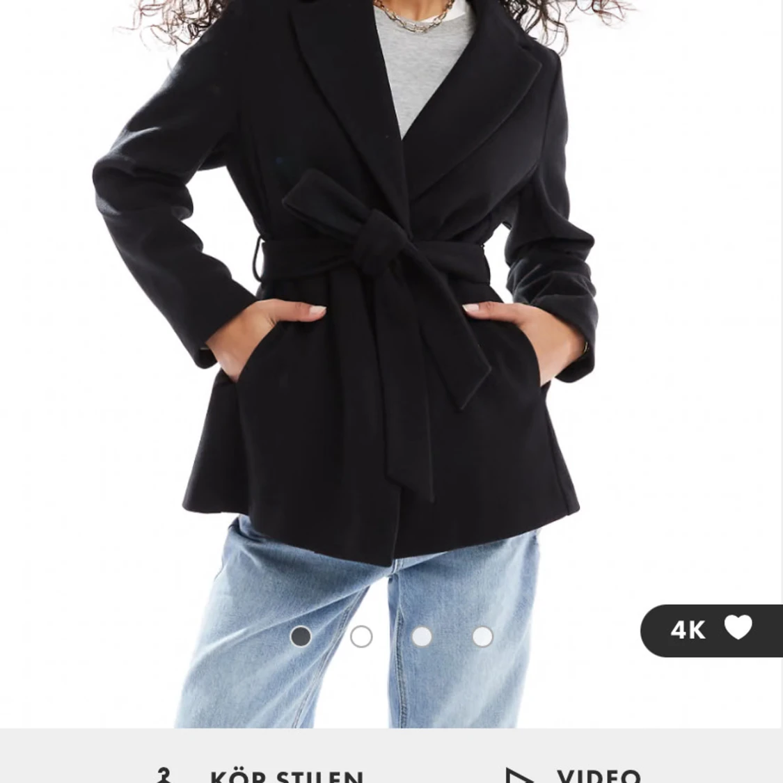 Kort svart kappa strl 34