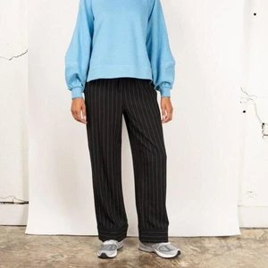 GANNI  - GANNI  Heavy crepe wide pants, Black pinstripe.  Size 38, tts. Used a few times but they are in  good condition. 