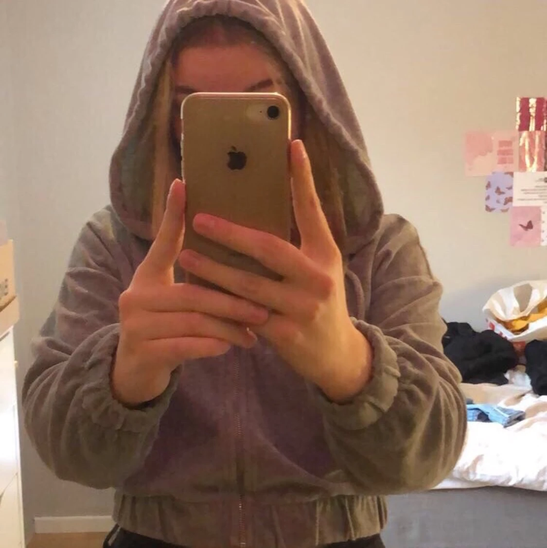 Grå zip-up kofta/hoodie - 91