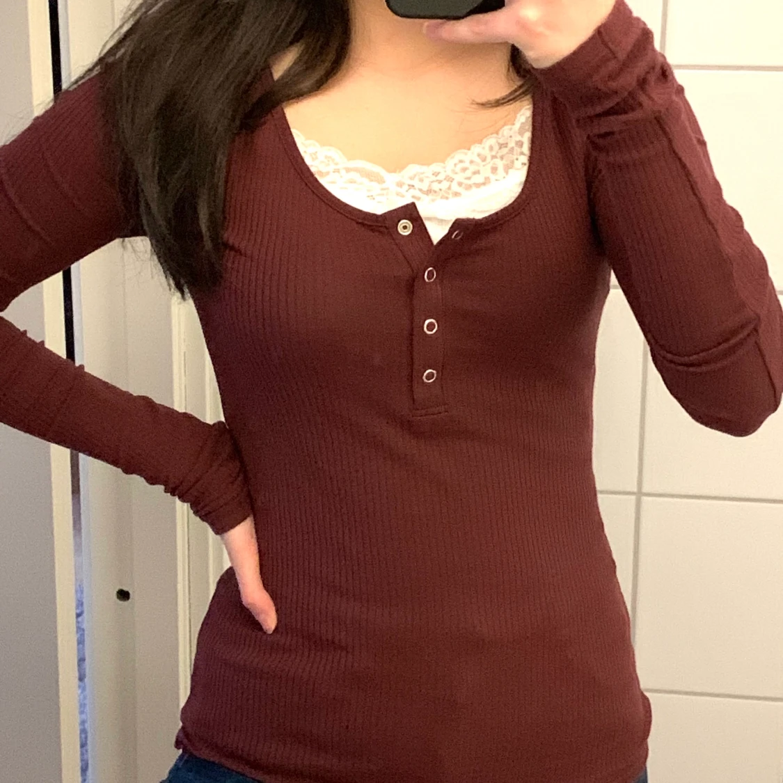 farfarströja med knappar