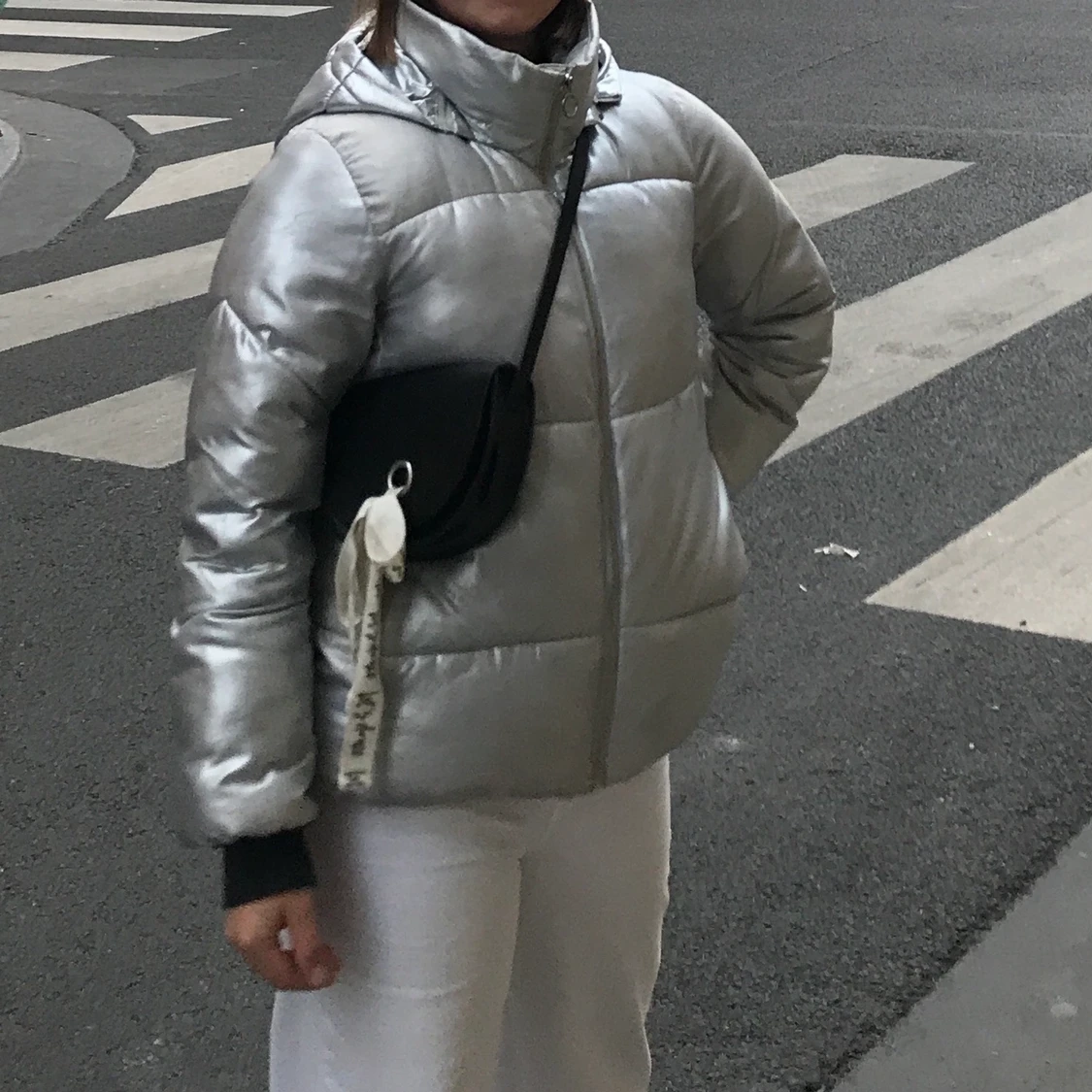 Zara silvrig puffer jacket - 90