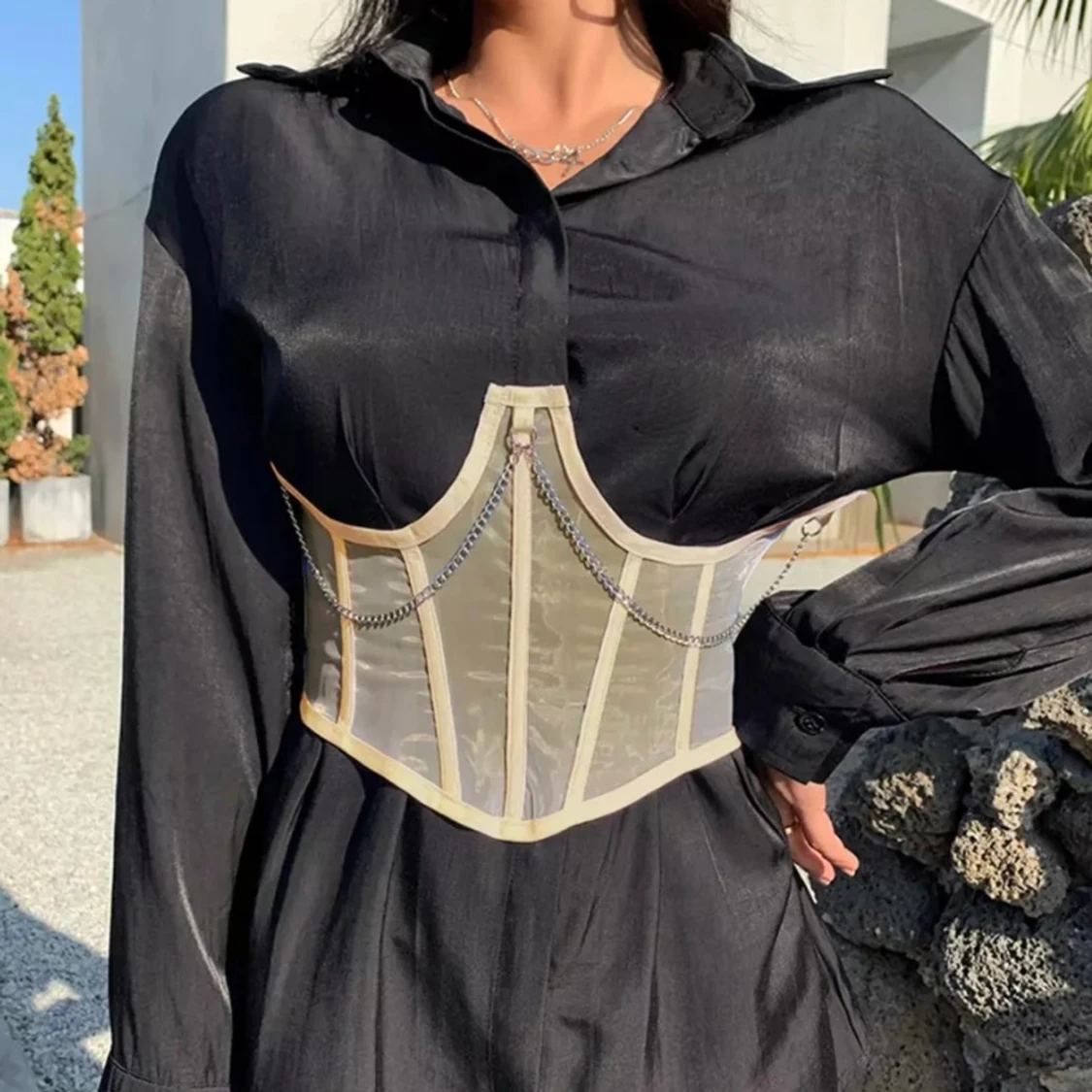 Svart mini korsett đ€