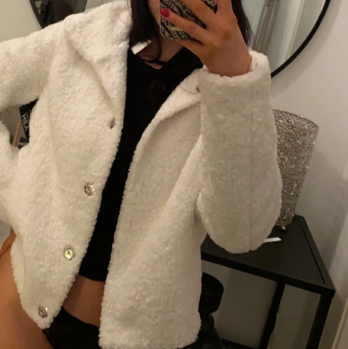 Tunn fluffig jacka - 90