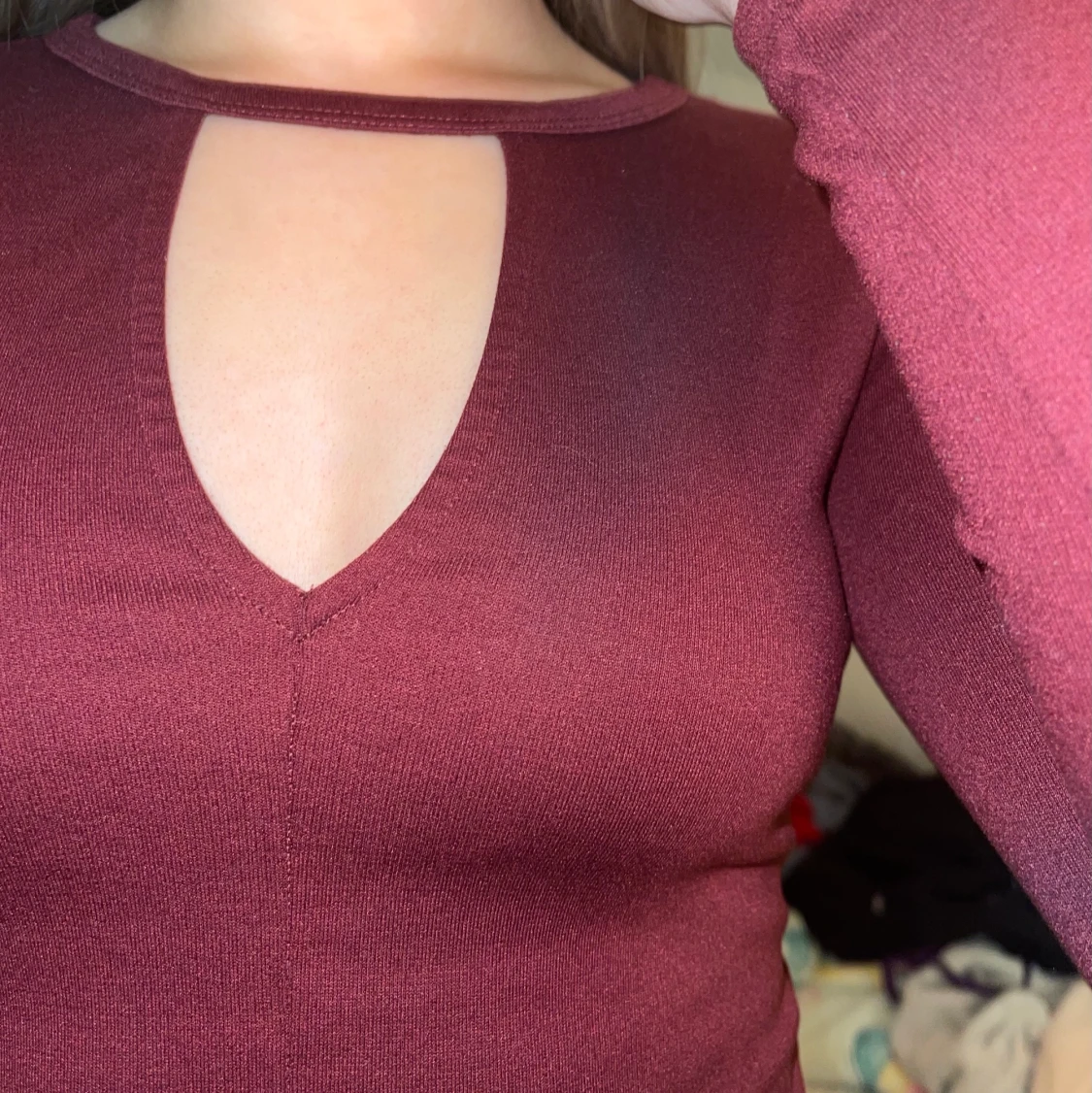 Vinröd topp i storlek S - 90