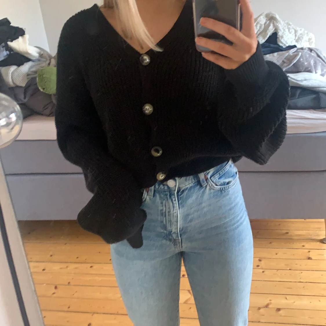 Stickad kofta st S - 90