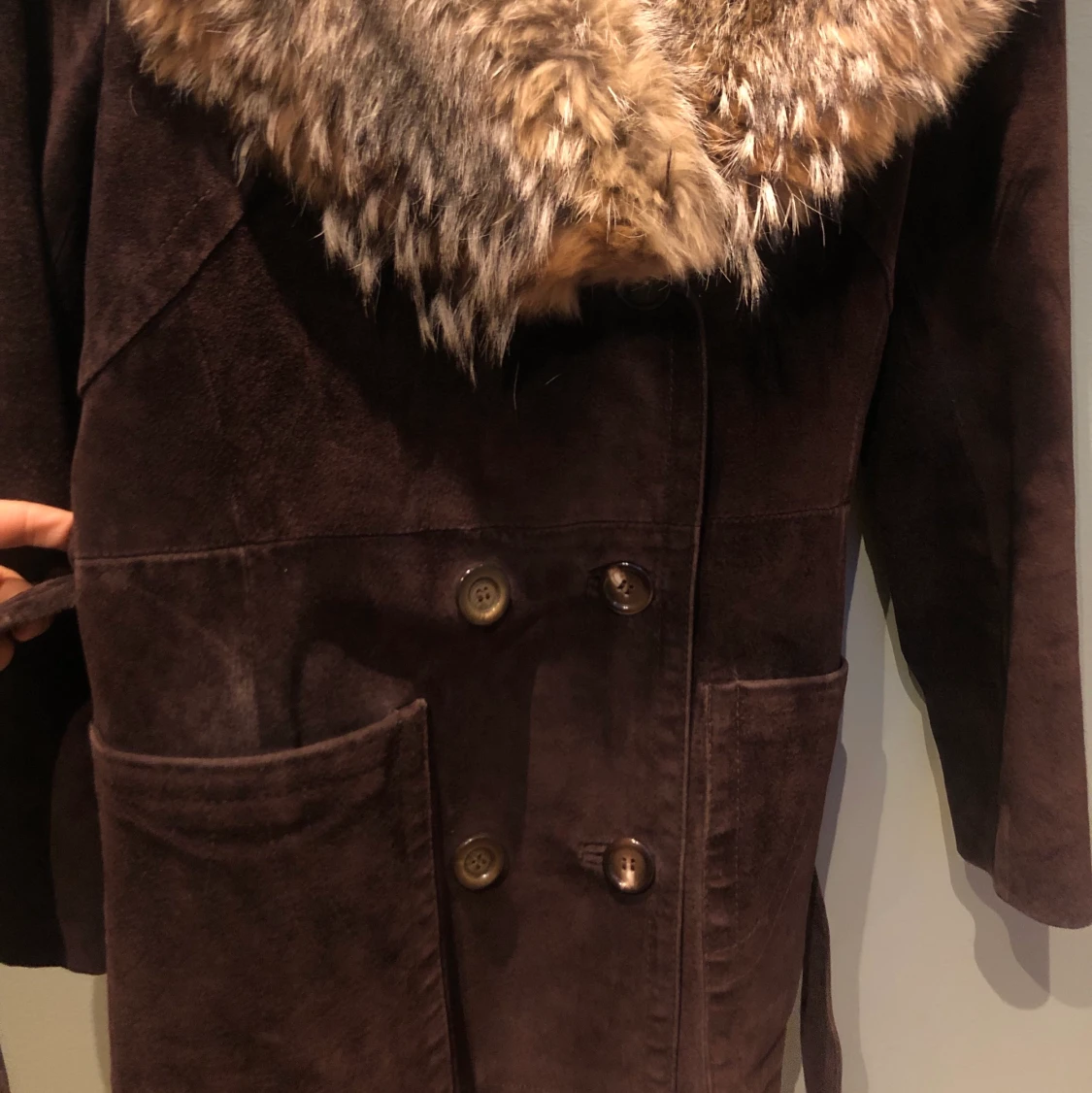 Pälsjacka mockajacka, jacka med päls, jofama  - 91