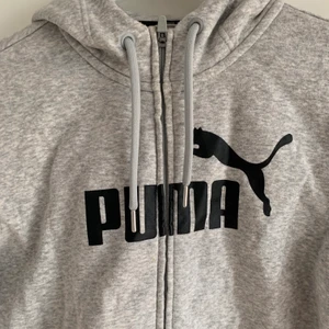 Puma Munkjacka  - Grå munkjacka med dragkedja från Puma med text och Puma märket på bröstet. Storlek L. Frakt tillkommer. Pris går att diskuteras ❗️