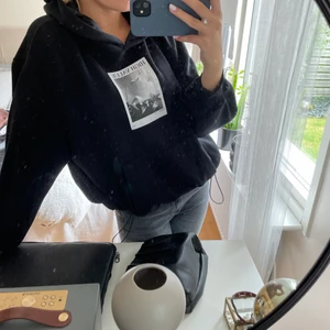 Hoodie  - Säljer denna hoodie från zara. Trycket där bak är fast sytt alltså som en tyglapp. 