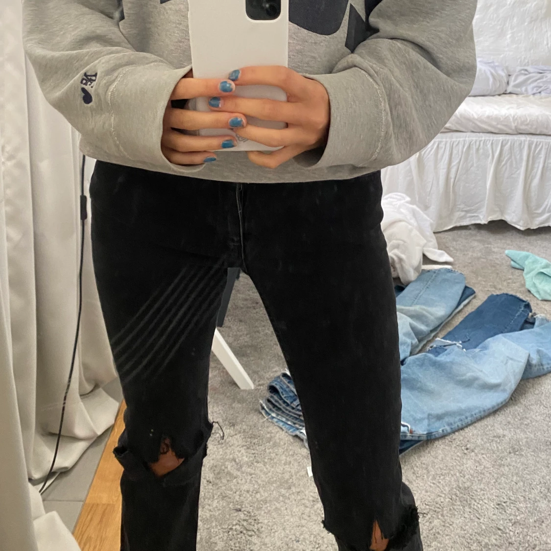 Svarta bootcut jeans - 91