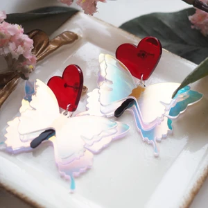Reflecting butterfly earrings  - Earrings made from acrylic - light weight - colorful 