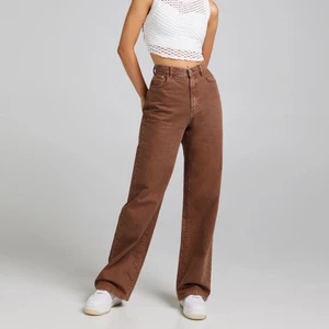 Bruna twillbyxor med vida ben - Endast provade