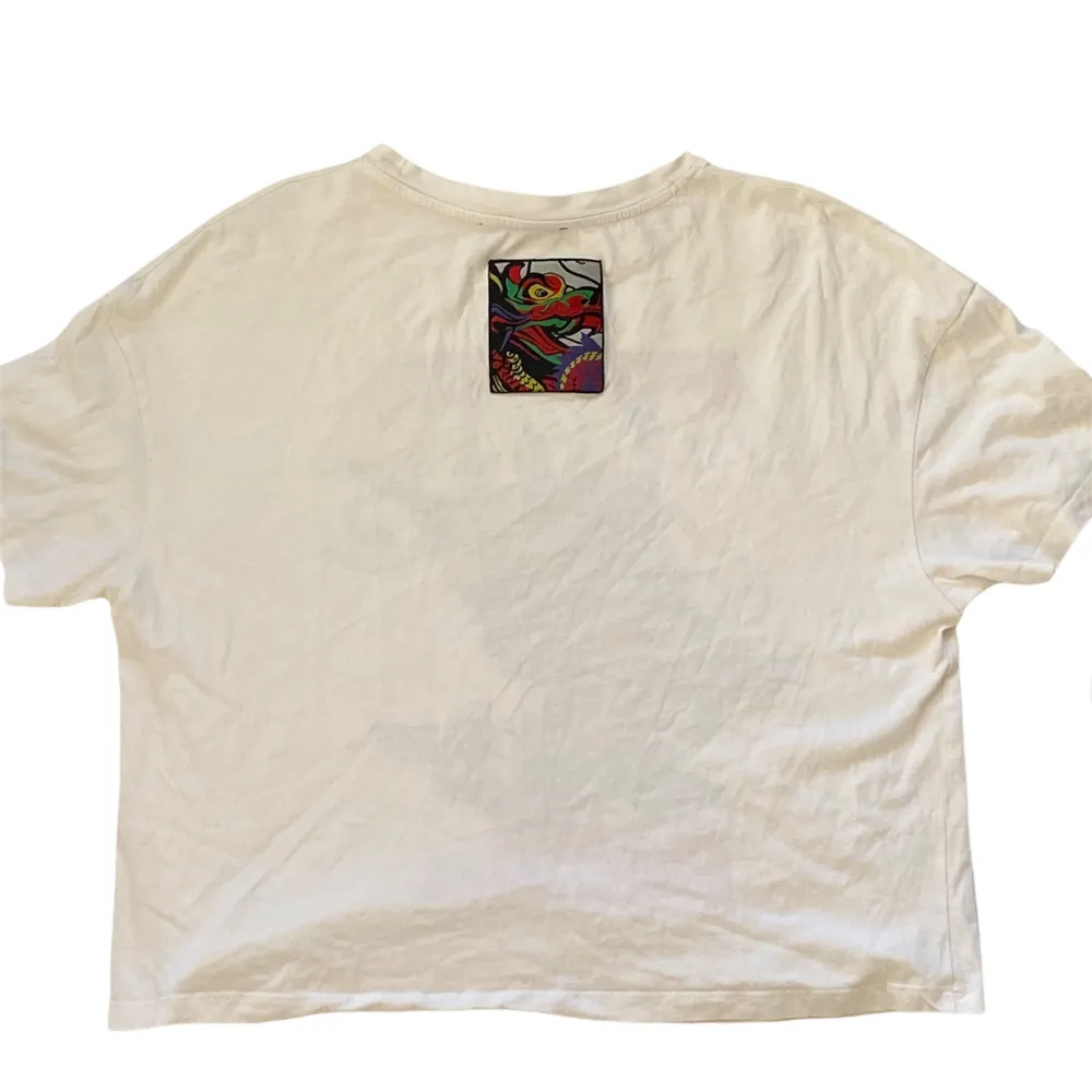 tröja from bershka med drake tryck och ”brodering” där bak. Köpt för några år sedan och använd enstaka gång så i bra skick! Köparen står för frakt. 💋. T-shirts.