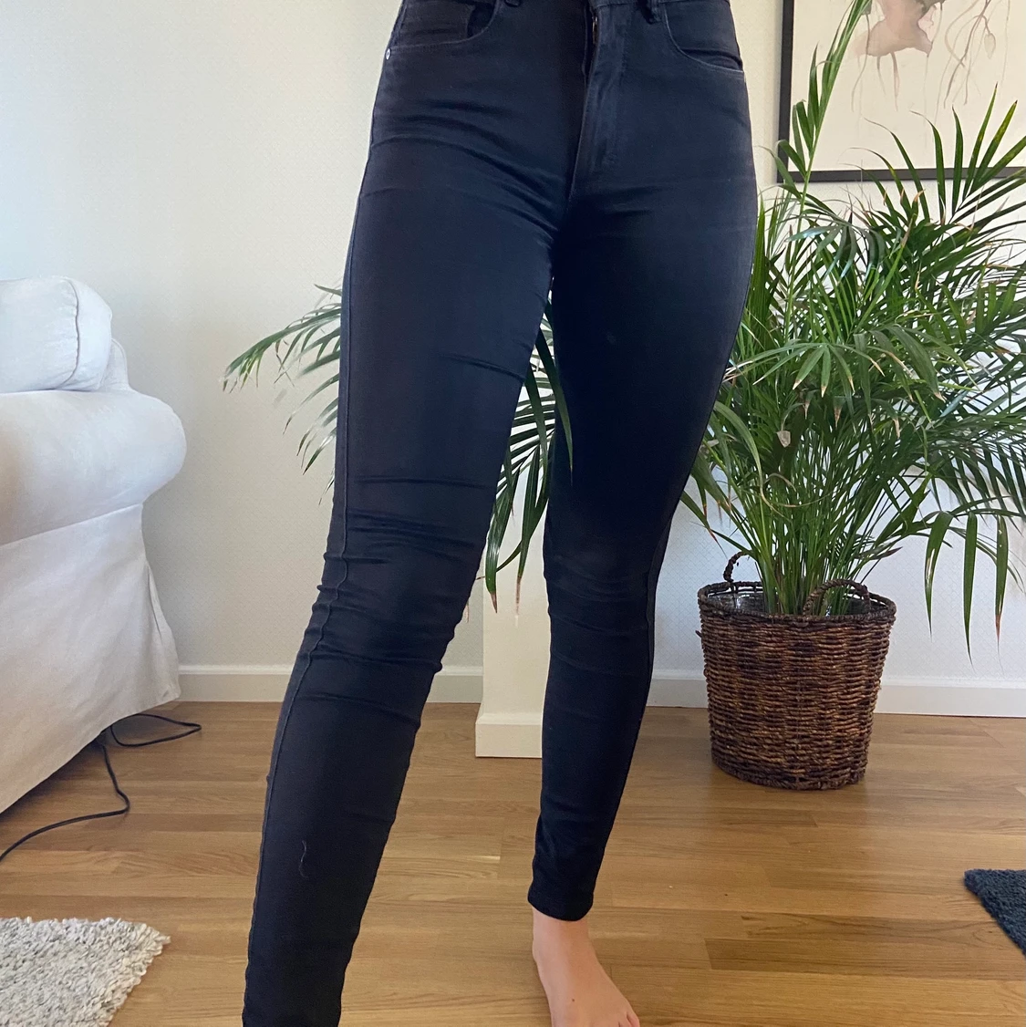 Svarta stretchiga byxor