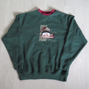 grön sweatshirt - Grön sweatshirt med röd dubbelkrage och snögubbe på strl L. Passar bra som oversize om man har mindre strl :) 66 kr spårbar frakt.  Skicka meddelande vid frågor/fler bilder!  Notera att små defekter kan finnas då den inte är ny. Större brister nämns tydligt i annonsen/visas på bild. OBS! Bud är bindande!!!!!!!  