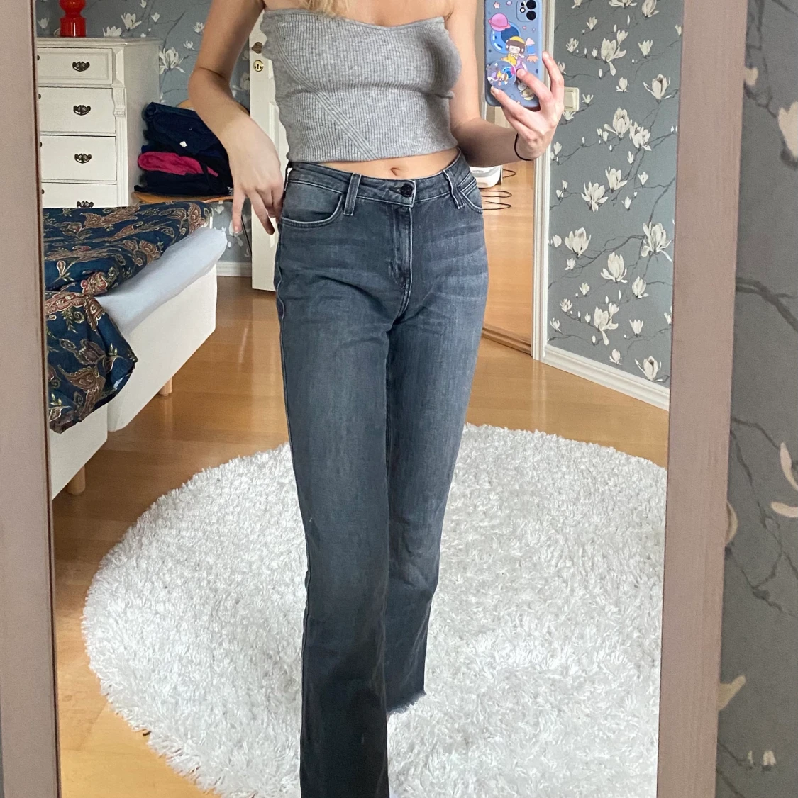 Gråa lee jeans - 90