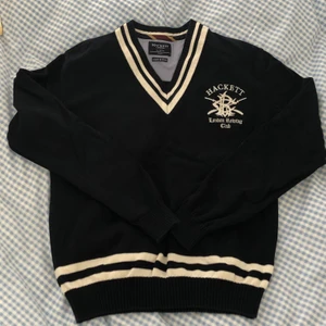 vintage tröja  - vintage mörkblå tröja med vita detaljer 