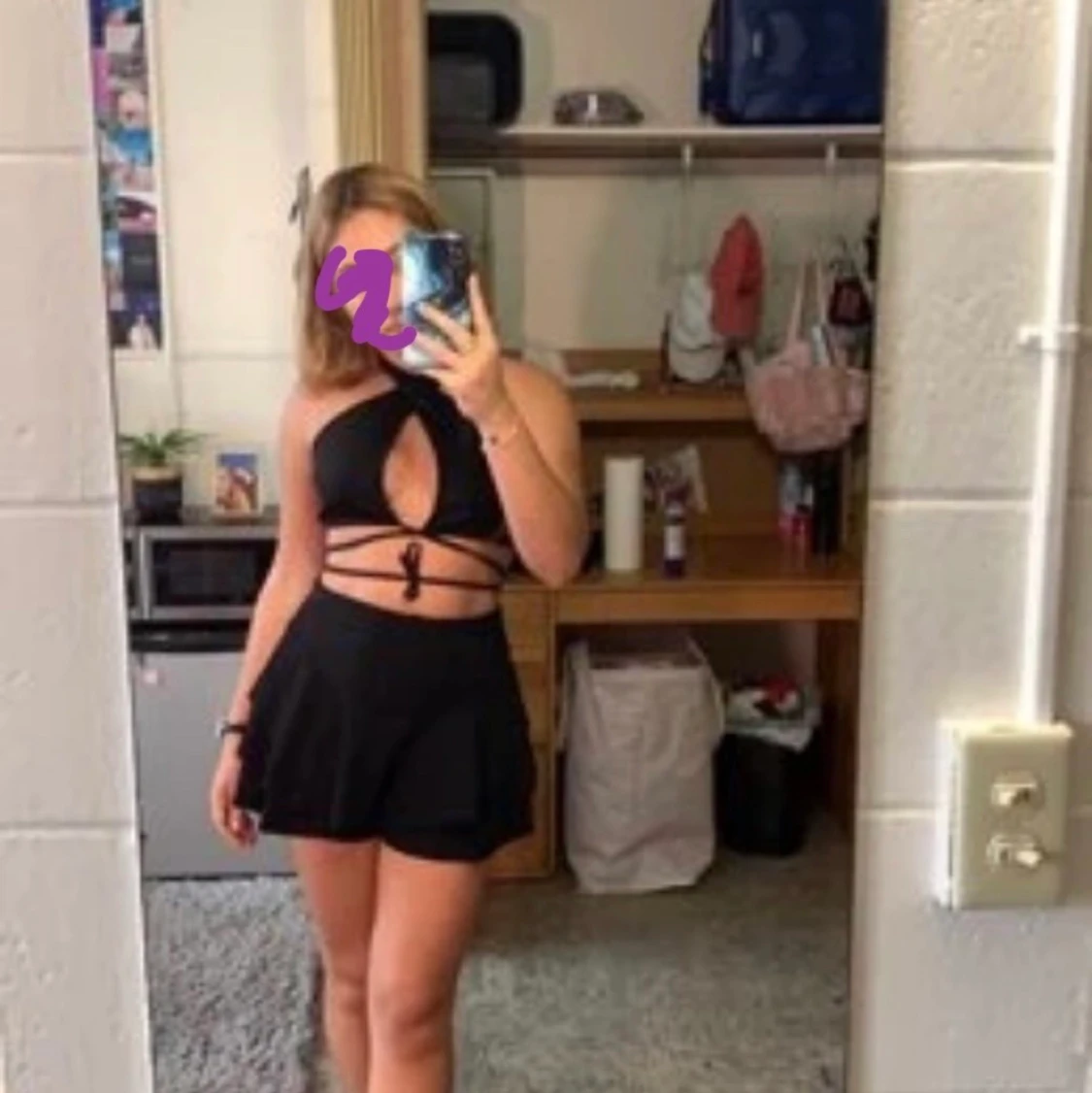 Svart öppen Crop top - 90