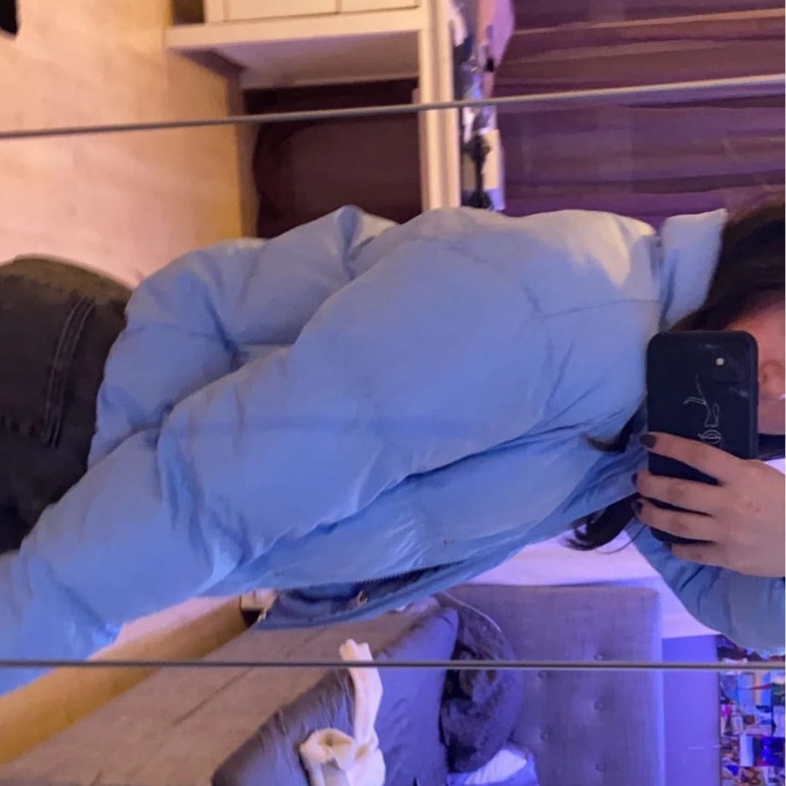 Blå puffer jacket  - 91