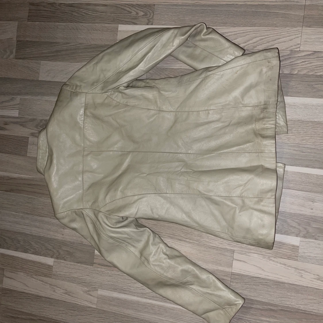 Beige/vit skinnjacka - 91