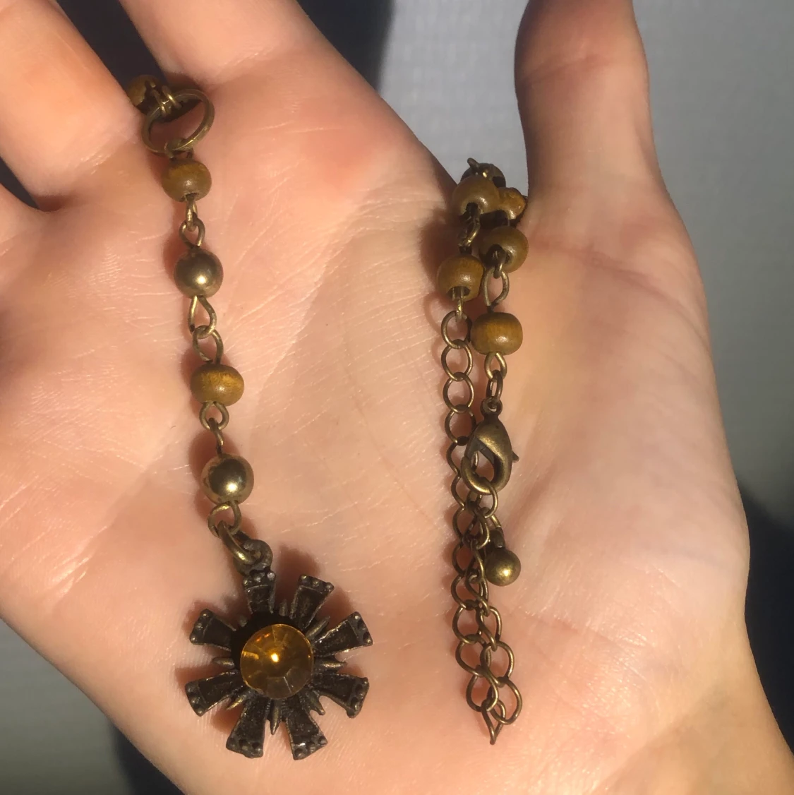 Halsband med träpärlor - 91