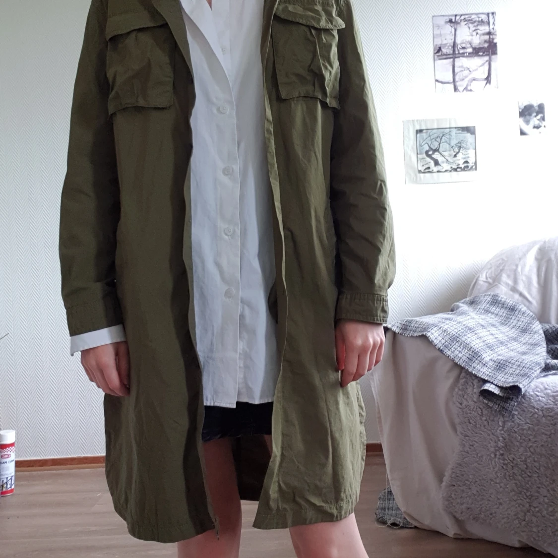 Grön Kappa med skärp  - 90