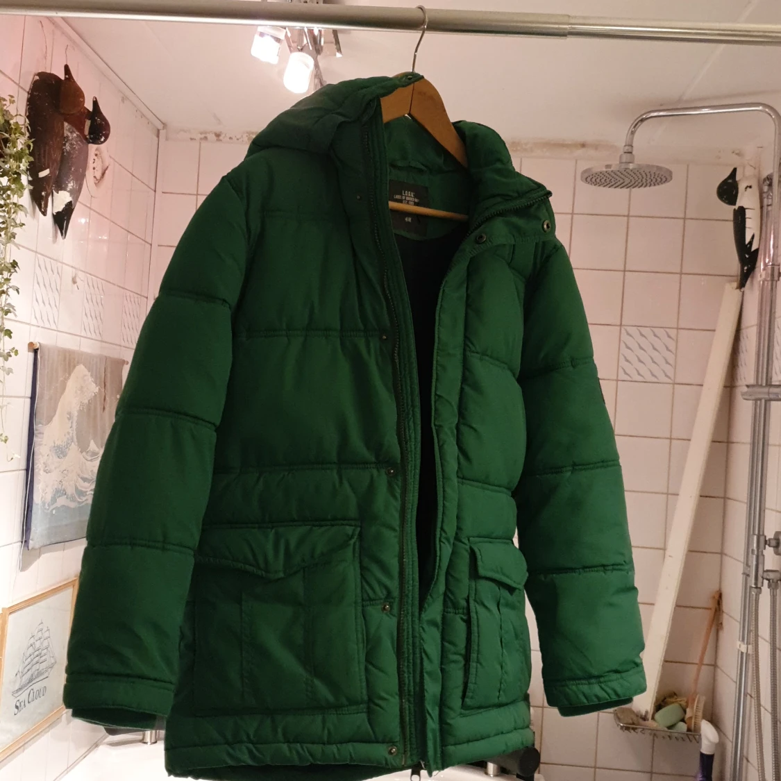 Super fin unik grön unisex vinter jacka  - 90