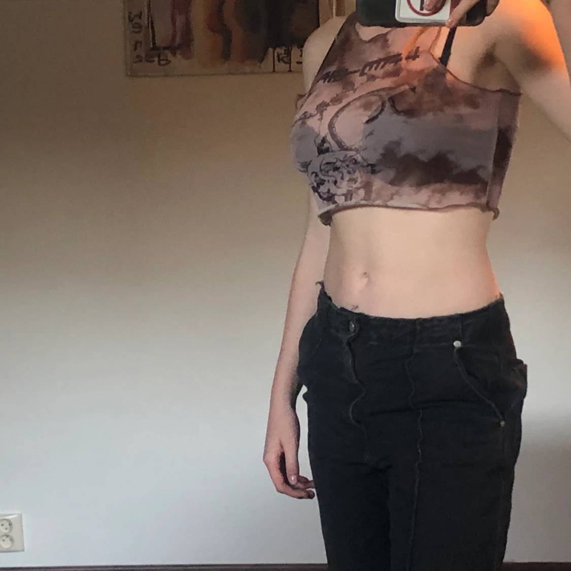 Genomskinligt linne med mönster  - 90